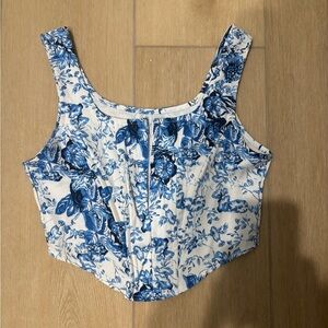 Cropped floral corset top